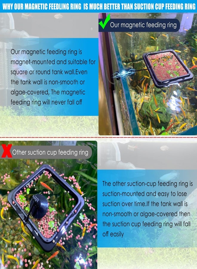 NestBasics Magnetic Fish Feeding Ring, Floating Aquarium Feeder Ring for Fish Tank，Betta Feeding Ring for Goldfish, Guppy, Fresh/Saltwater Tanks- Prevents Food Scattering and Anti-Falling Off（Patented Product） - Image 2